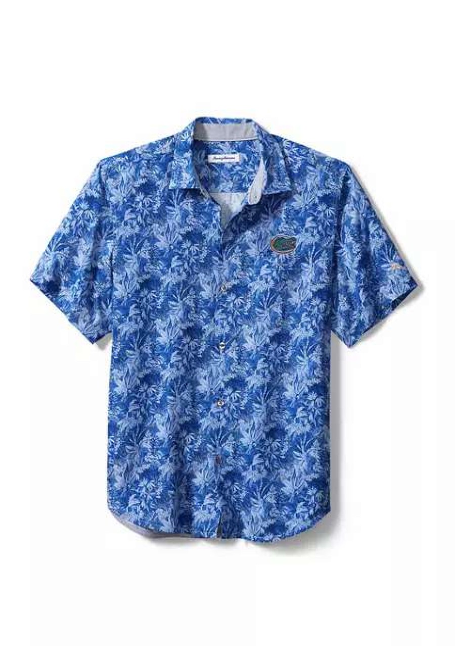 Men * | Tommy Bahama Ncaa Collegiate Jungle Shade Silk Camp Shirt Florida A&