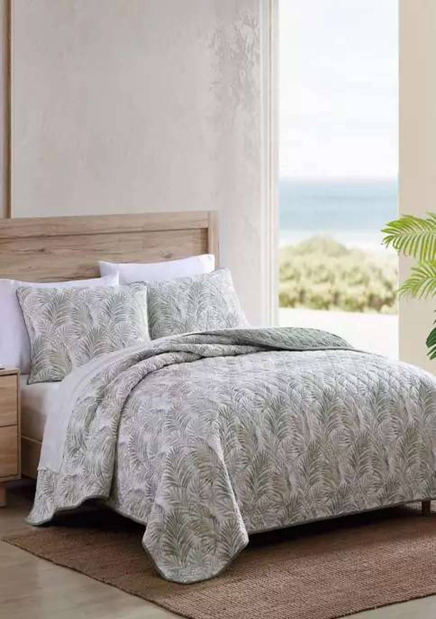 Bed & Bath * | Tommy Bahama Maui Palm 3-Piece Cotton Quilt Set Green