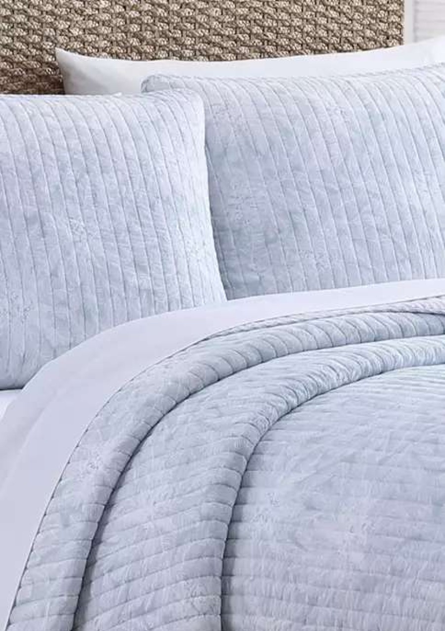 Bed & Bath * | Tommy Bahama Makena Cotton Quilt Set Blue