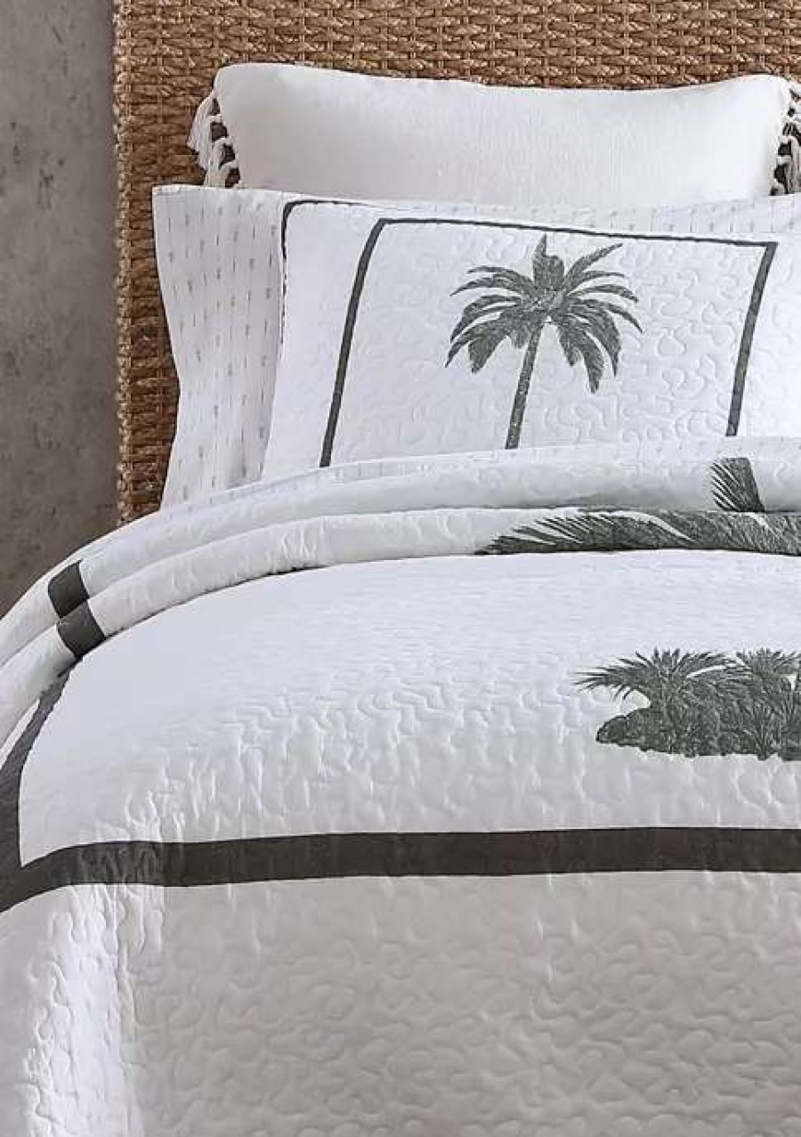 Bed & Bath * | Tommy Bahama Palm Island 1-Piece Cotton Quilt Grey