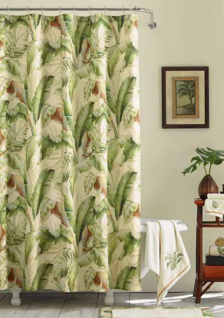 Bed & Bath * | Tommy Bahama Palmiers Cotton Shower Curtain Green