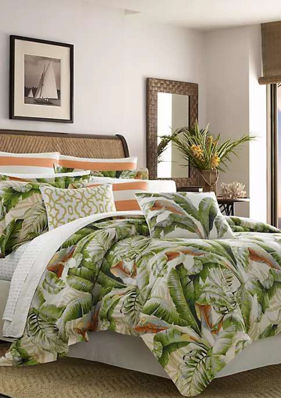 Bed & Bath * | Tommy Bahama Palmiers Duvet Cover Set Open Medium Green