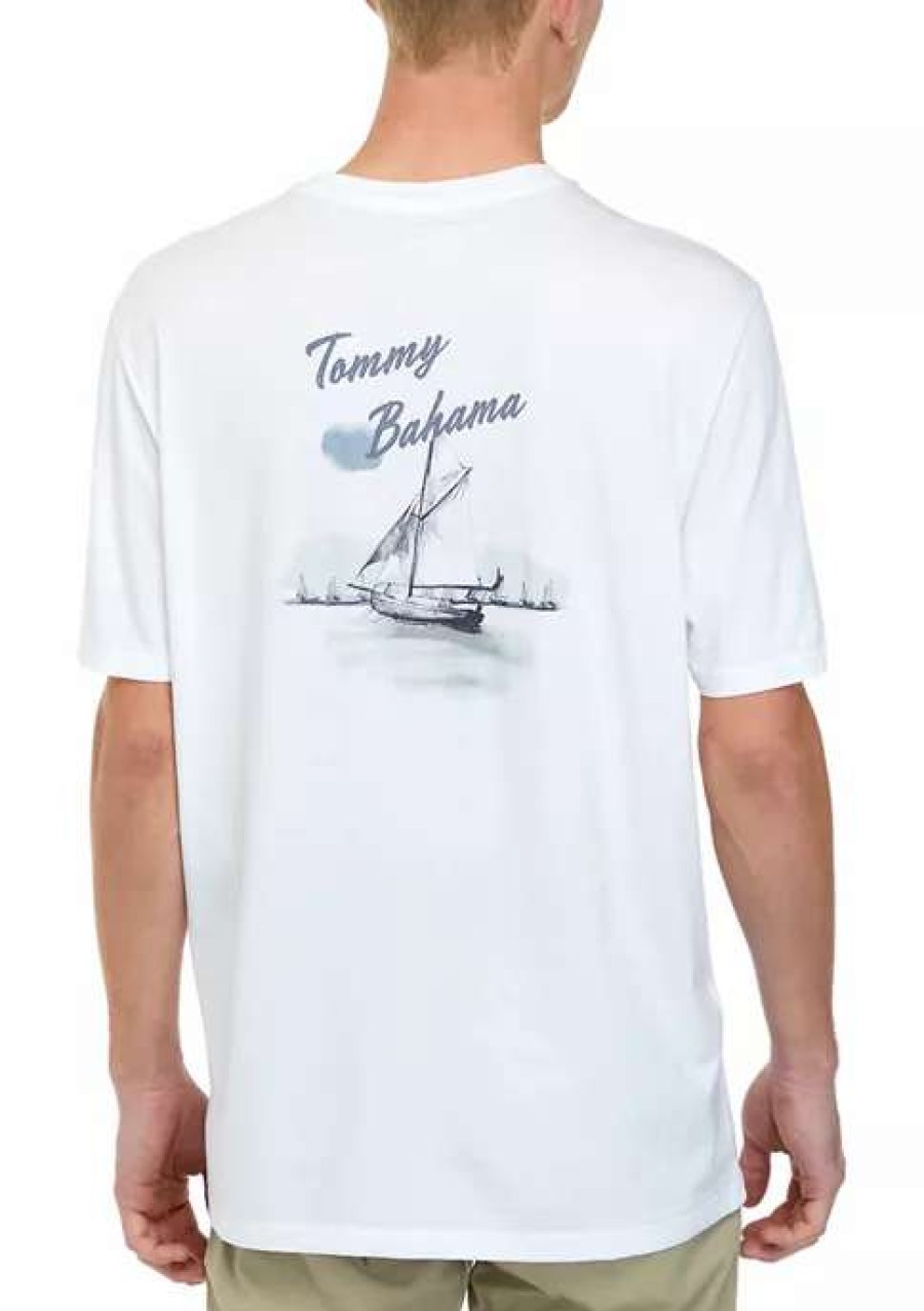 Men * | Tommy Bahama Men'S Bahama Regatta Graphic T-Shirt White