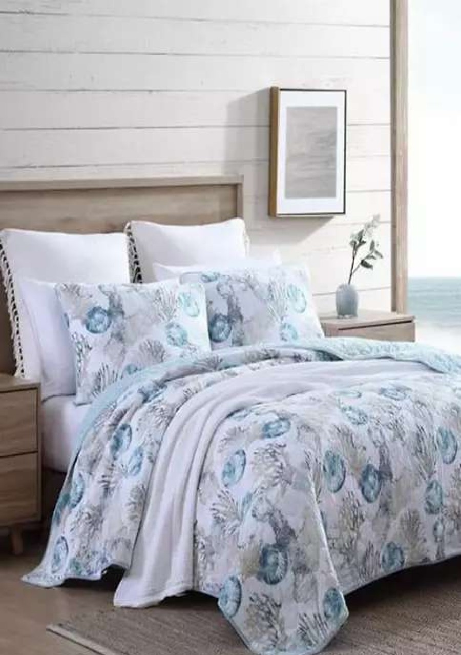 Bed & Bath * | Tommy Bahama Freeport Cotton Quilt Set Blue