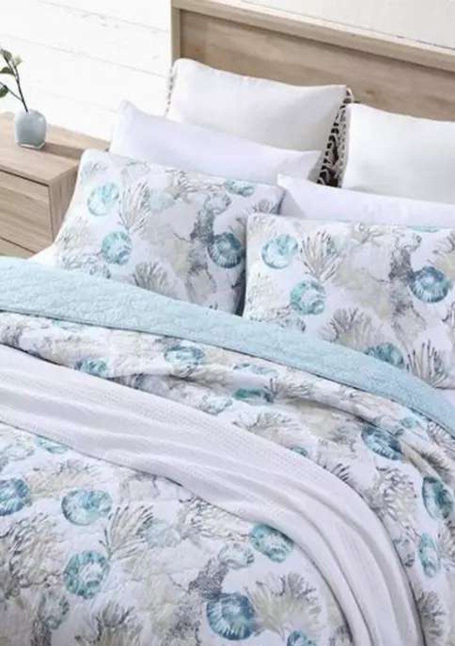 Bed & Bath * | Tommy Bahama Freeport Cotton Quilt Set Blue