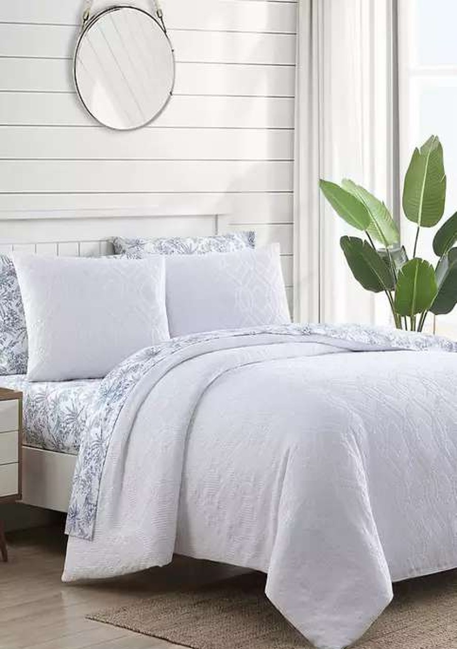 Bed & Bath * | Tommy Bahama Textured Waffle Cotton Comforter Set White