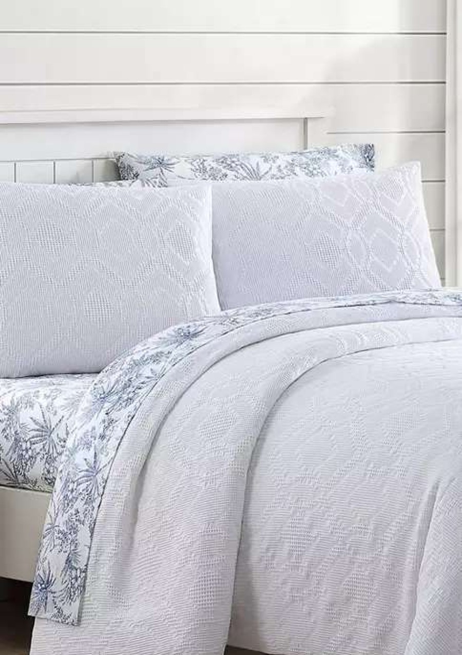 Bed & Bath * | Tommy Bahama Textured Waffle Cotton Comforter Set White