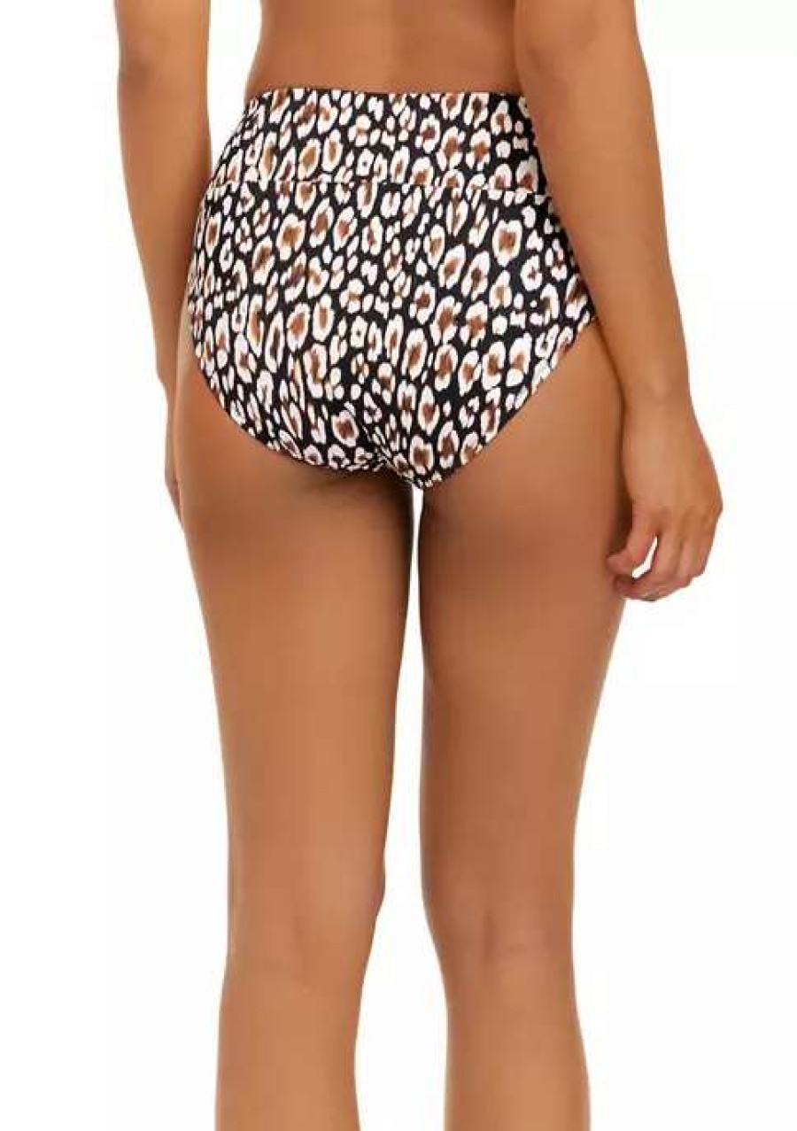 Women * | Tommy Bahama Palm Modern Safari Cat High Waisted Swim Bottoms With Wide Band Black