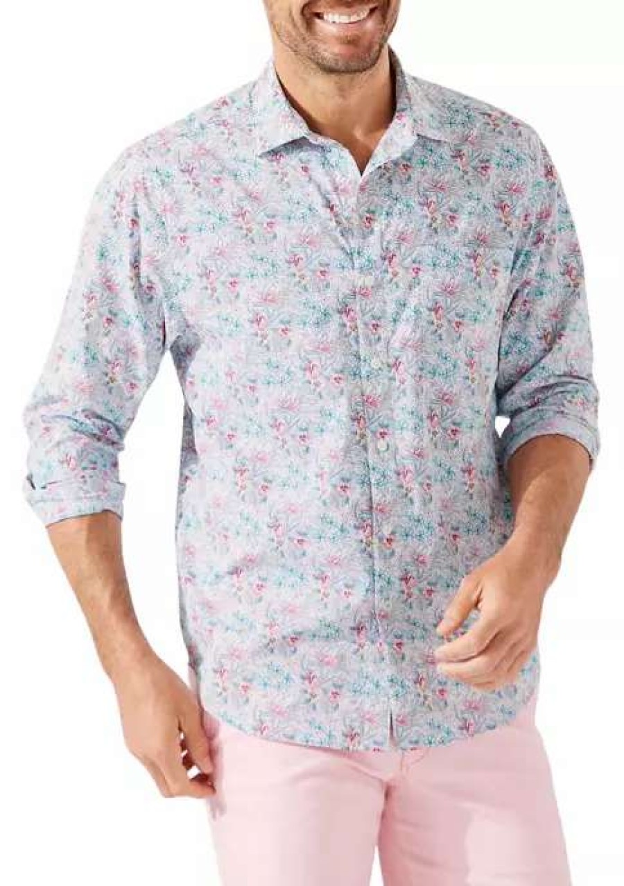 Men * | Tommy Bahama Siesta Key Etched Gardens Shirt Coral Haze