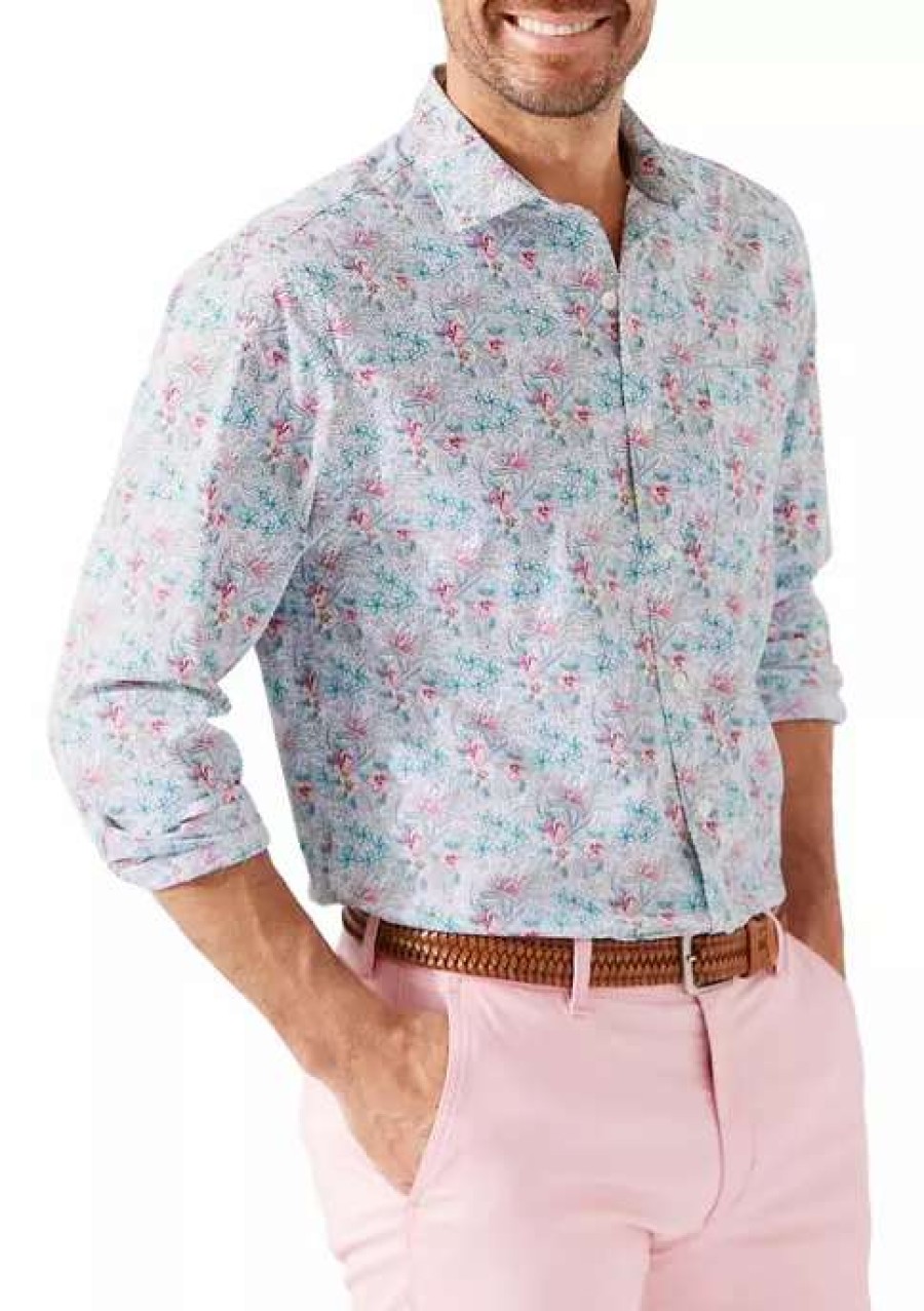 Men * | Tommy Bahama Siesta Key Etched Gardens Shirt Coral Haze