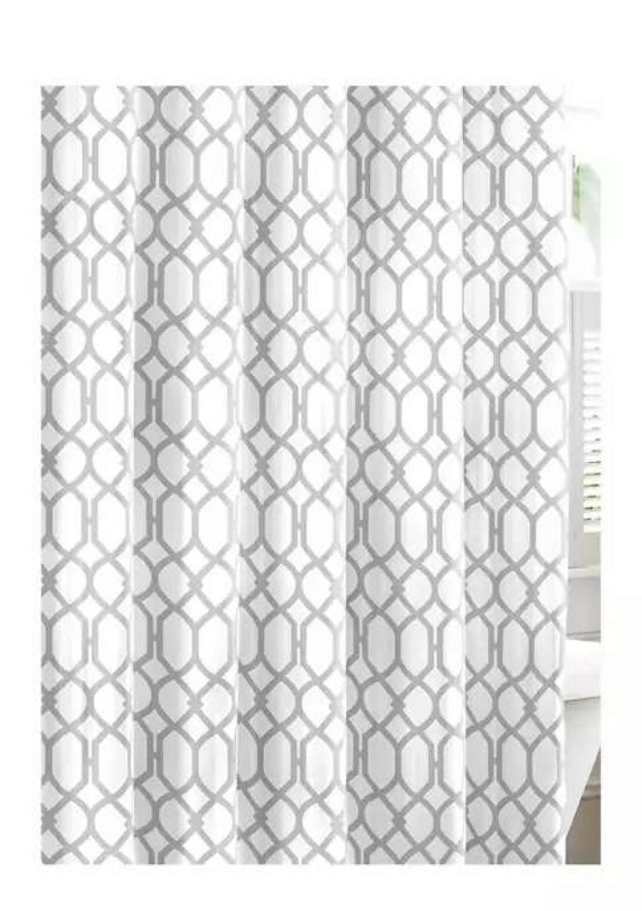 Bed & Bath * | Tommy Bahama Shoretown Trellis Shower Curtain Grey