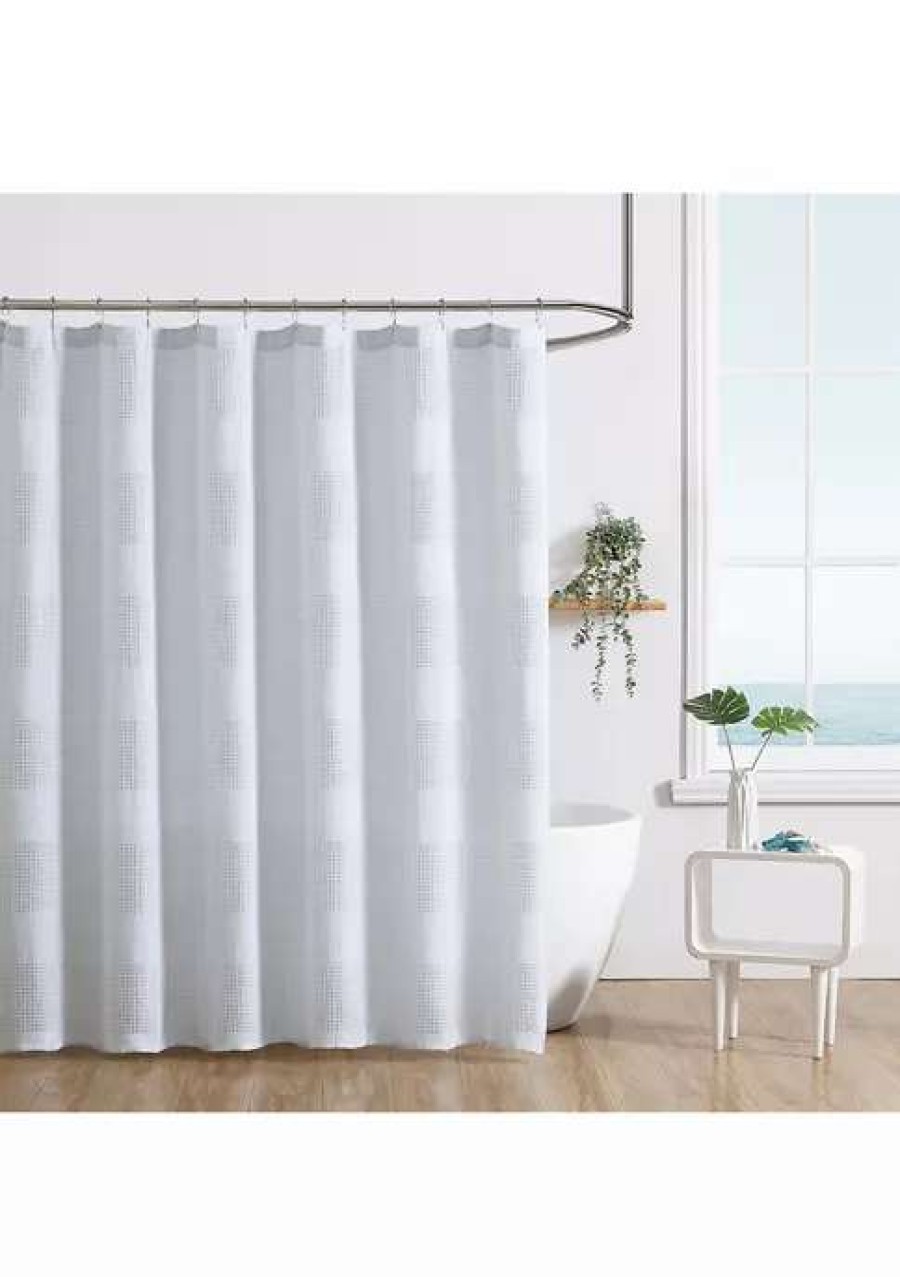 Bed & Bath * | Tommy Bahama Moa Solid Shower Curtain Blue