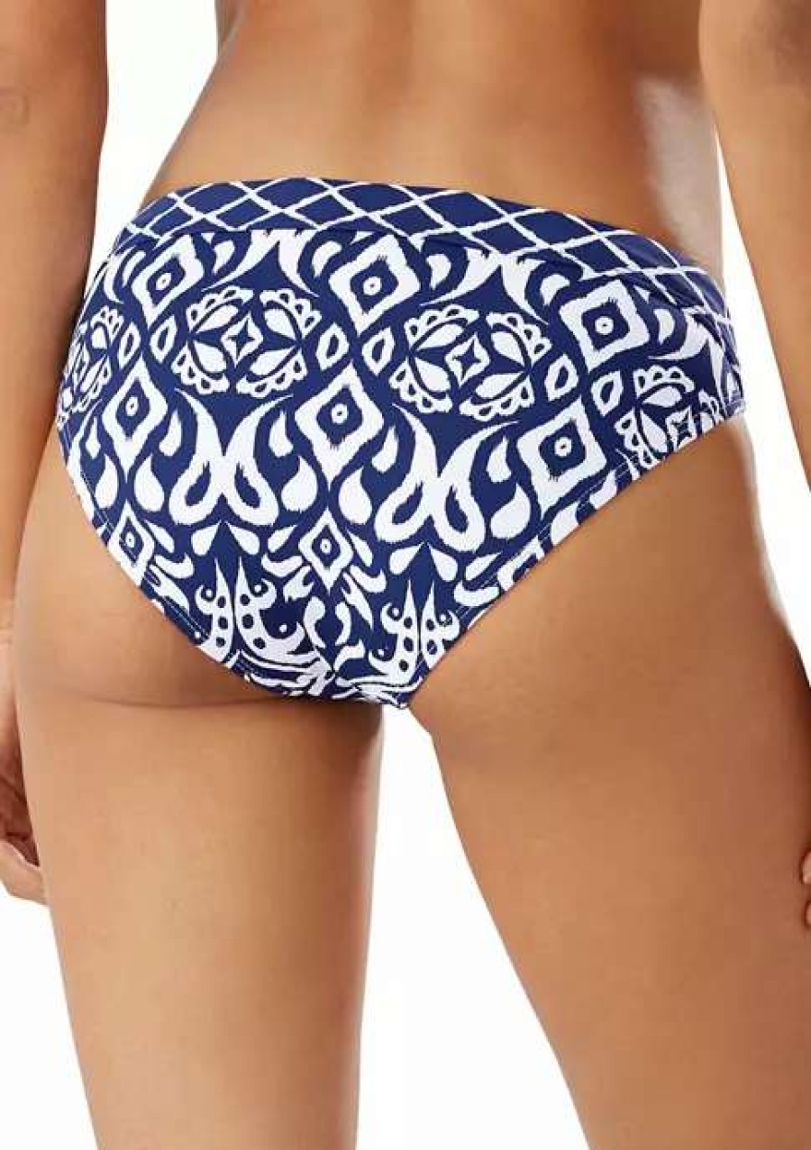 Women * | Tommy Bahama Ikat Diamonds Hipster With Trim Swim Bottoms Mare Navy