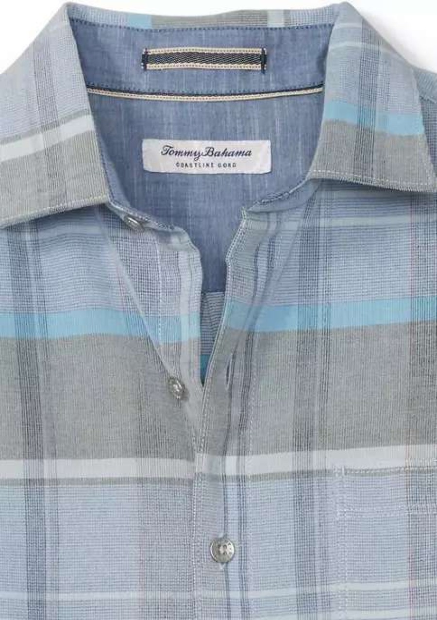 Men * | Tommy Bahama Men'S Coastline Cord Yosemite Check Shirt Dockside B