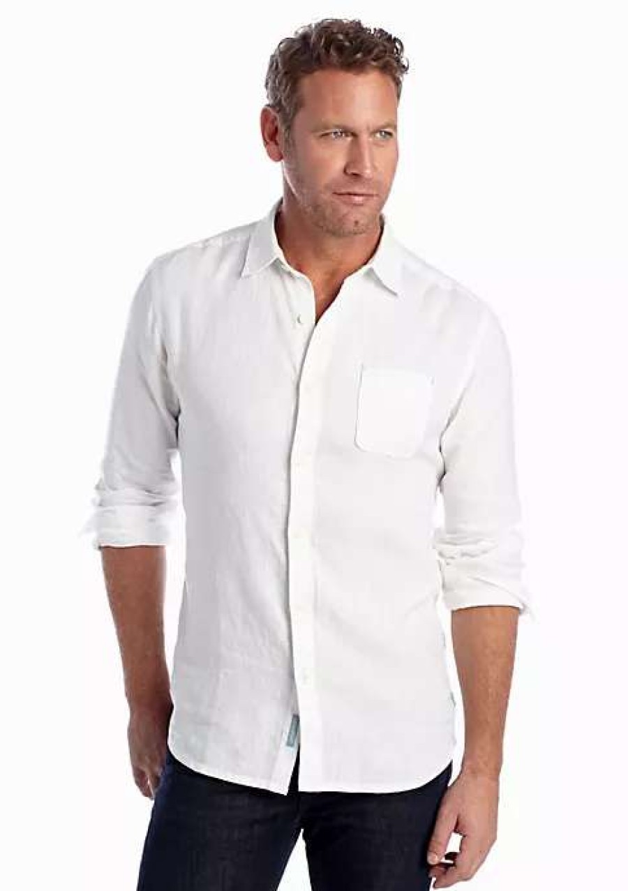 Men * | Tommy Bahama Long Sleeve Sea Glass Breezer Woven Shirt