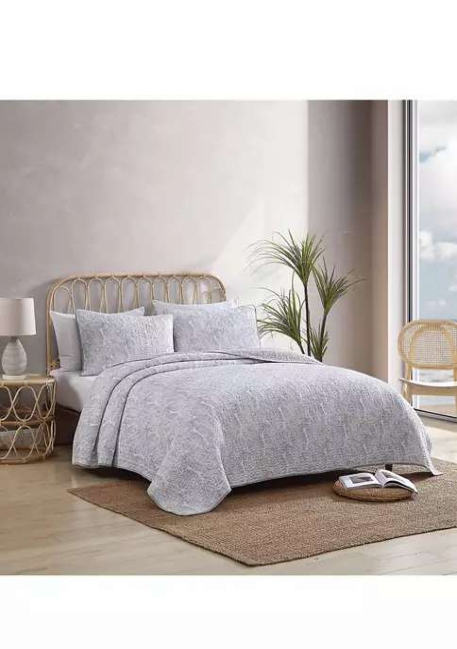 Bed & Bath * | Tommy Bahama Distressed Water Leaves 3-Piece Quilt Set