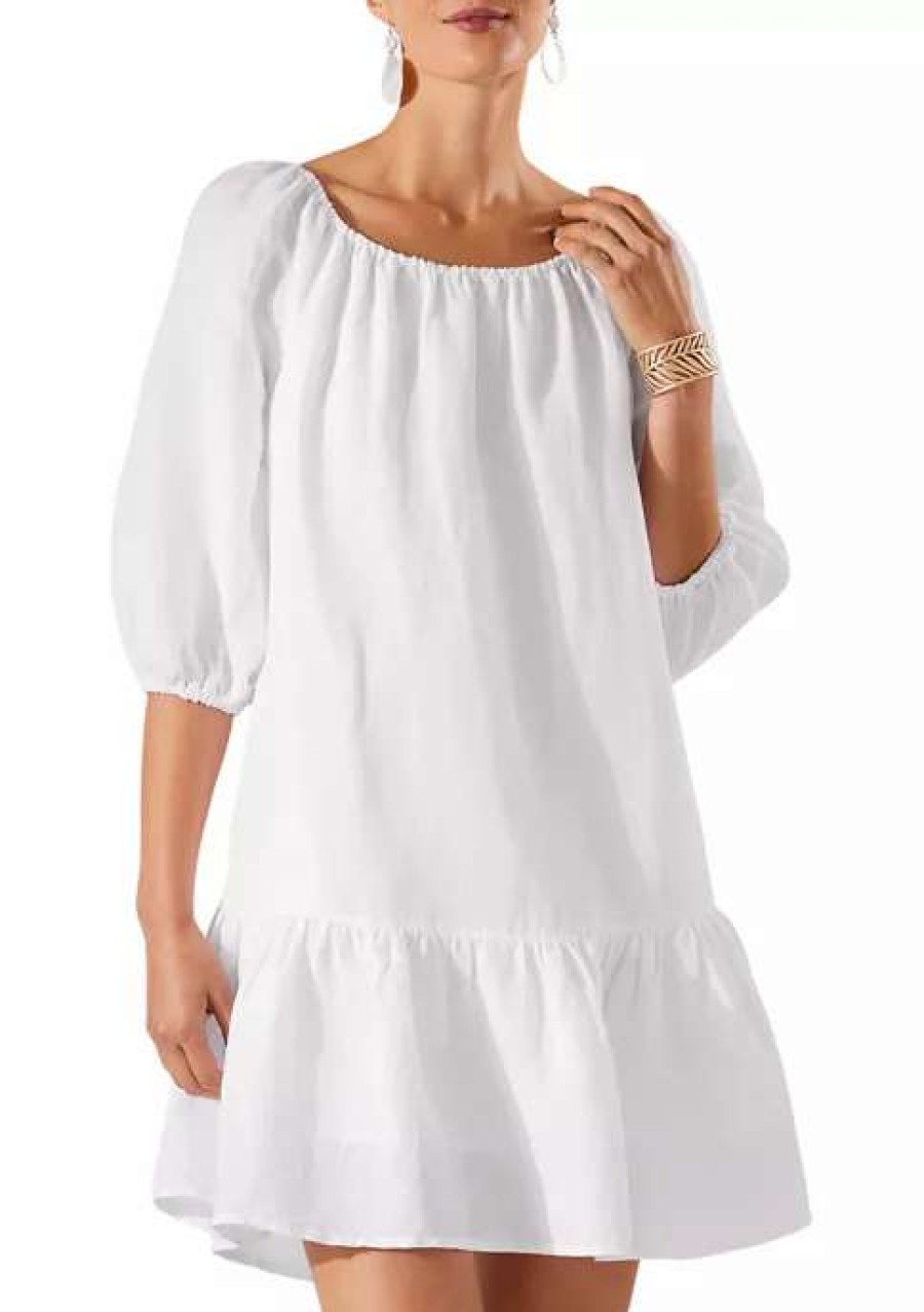 Women * | Tommy Bahama St Lucia Off The Shoulder Tiered Dress White