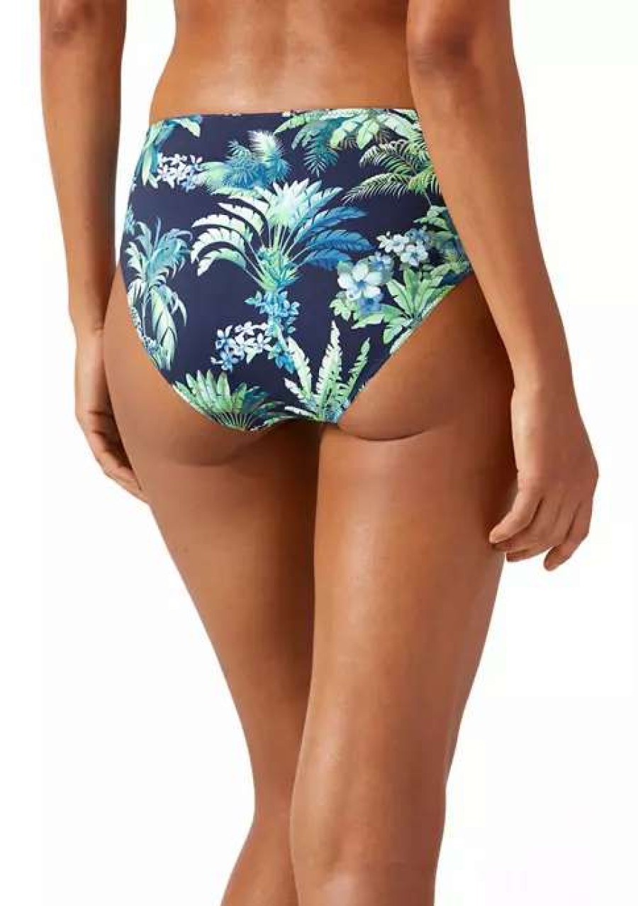 Women * | Tommy Bahama Arts Of Palm Reversible High Waist Swim Bottoms Mare Navy