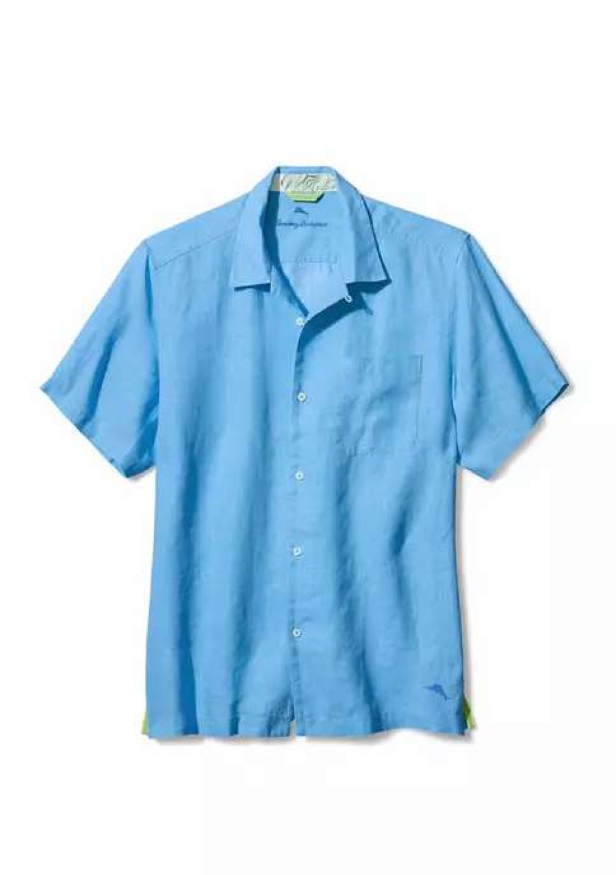 Men * | Tommy Bahama Sea Glass Linen Camp Shirt