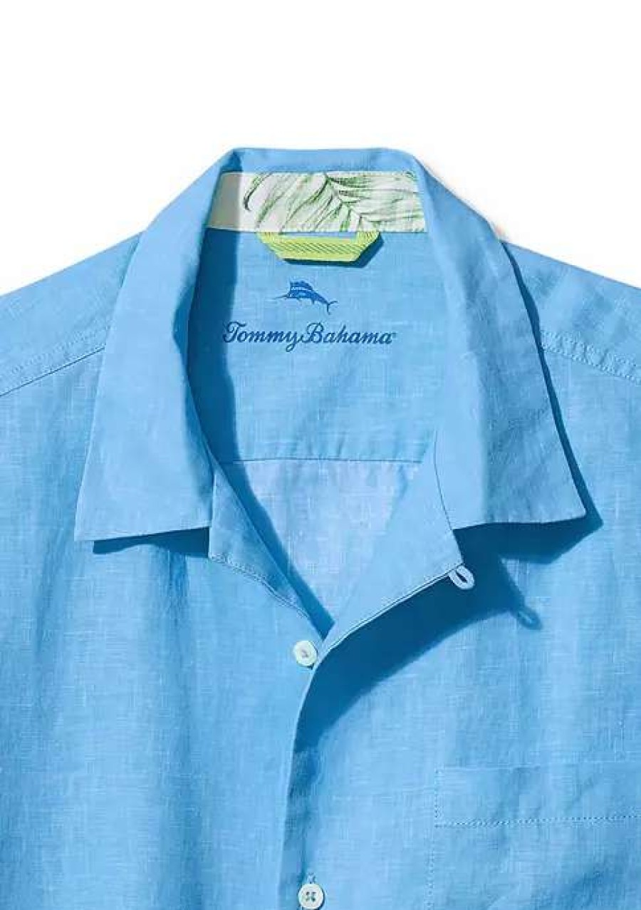 Men * | Tommy Bahama Sea Glass Linen Camp Shirt