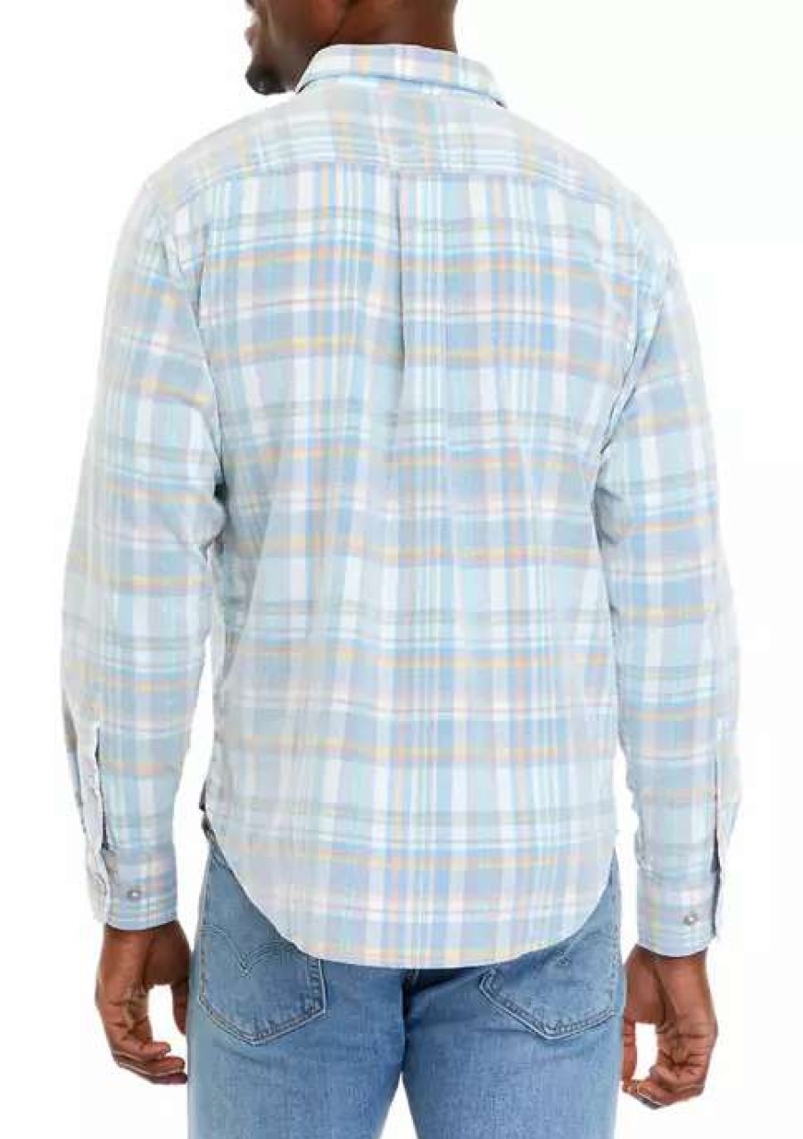 Men * | Tommy Bahama Men'S Coastline Cord Plaid Shirt White