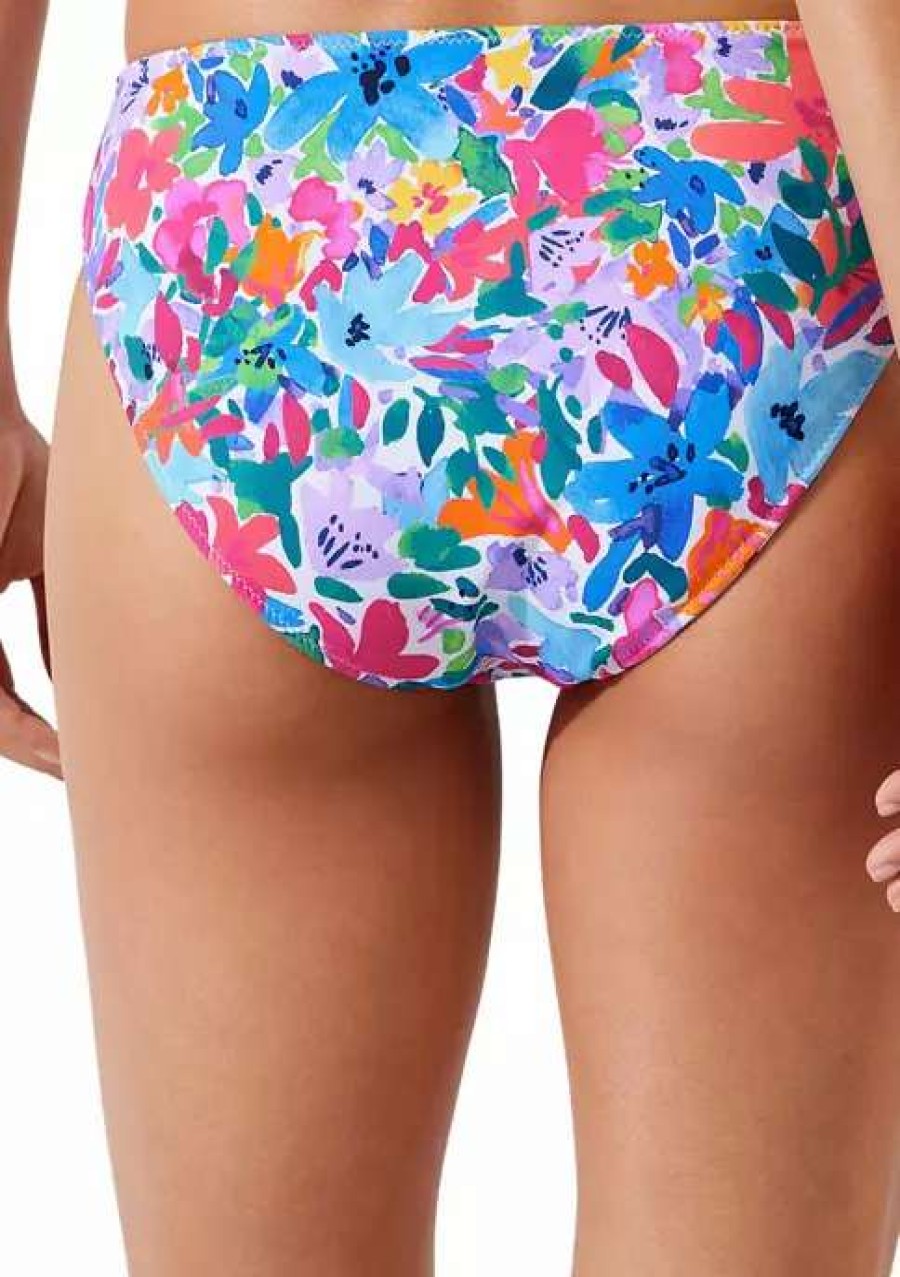 Women * | Tommy Bahama Watercolor Floral Reversible Hipster Swim Bottoms White/Multi