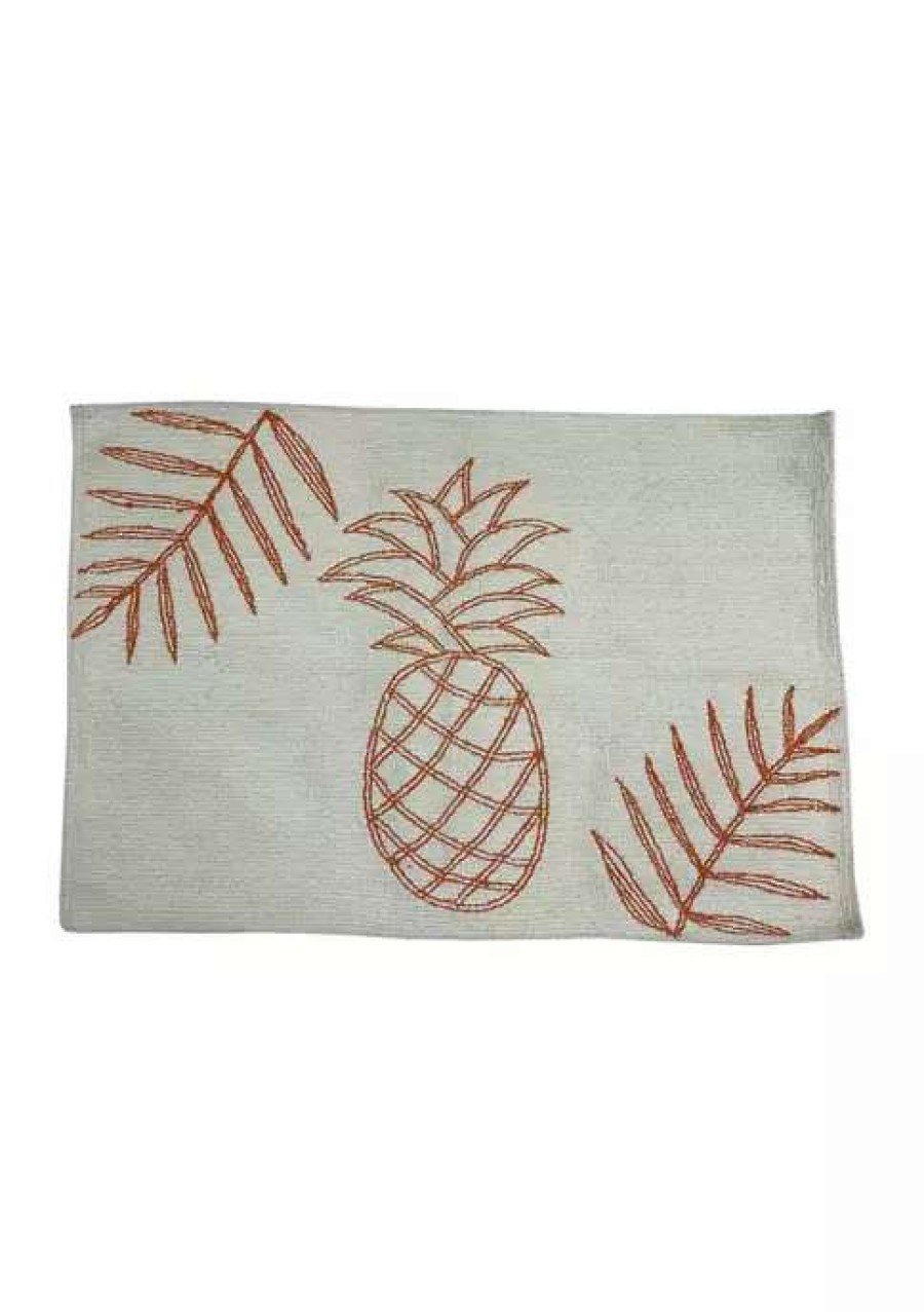 Bed & Bath * | Tommy Bahama Batik Pineapple Cotton Rug Orange