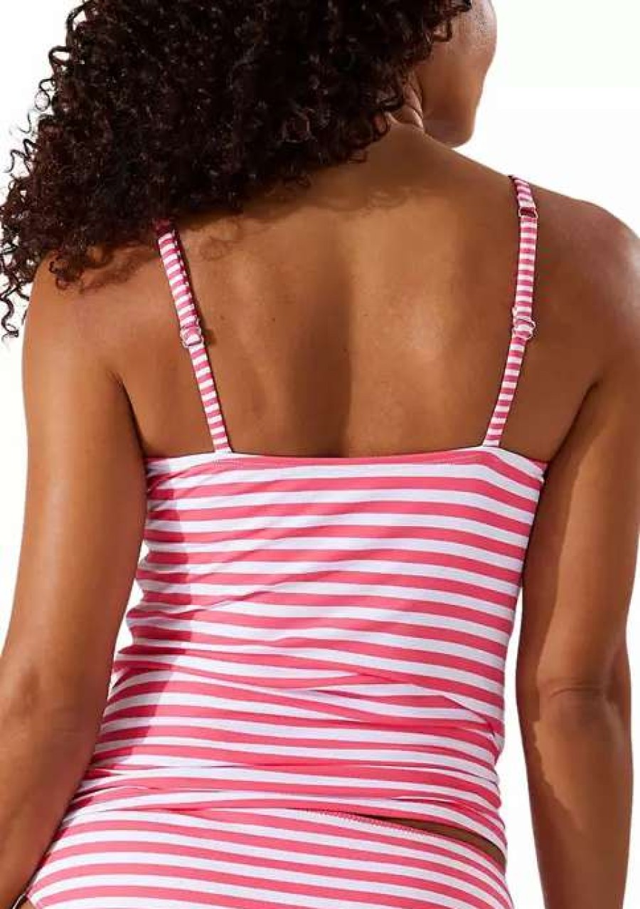 Women * | Tommy Bahama Women'S Breaker Bay Over The Shoulder Swim Tankini Coral Coast