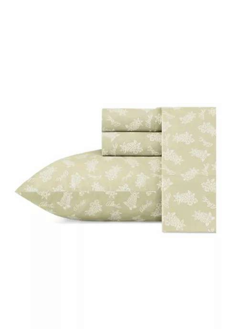 Bed & Bath * | Tommy Bahama Aloha Pineapple 4-Piece Botanical Cotton Sheet Set Green