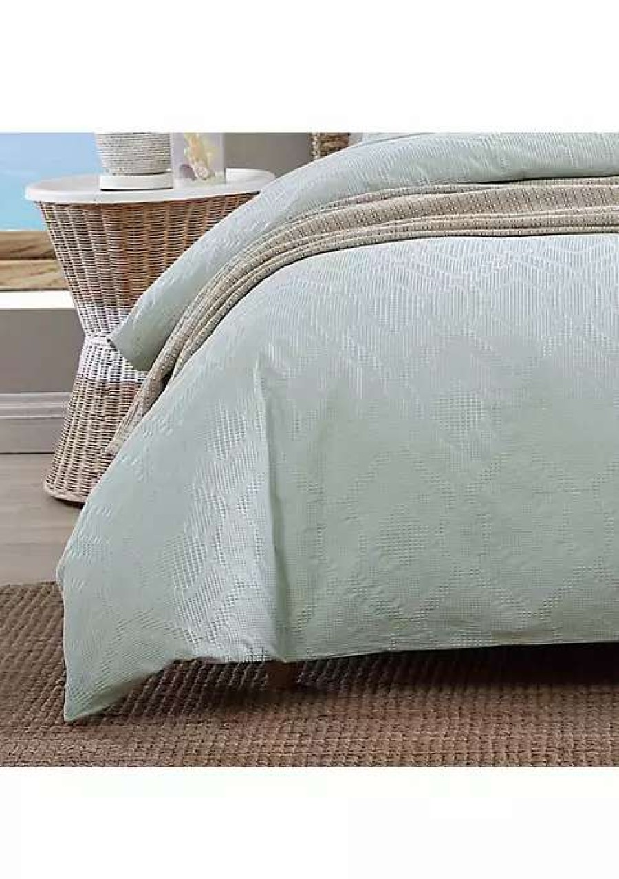 Bed & Bath * | Tommy Bahama Textured Waffle 100% Cotton 3 Piece- Comforter Bedding Set