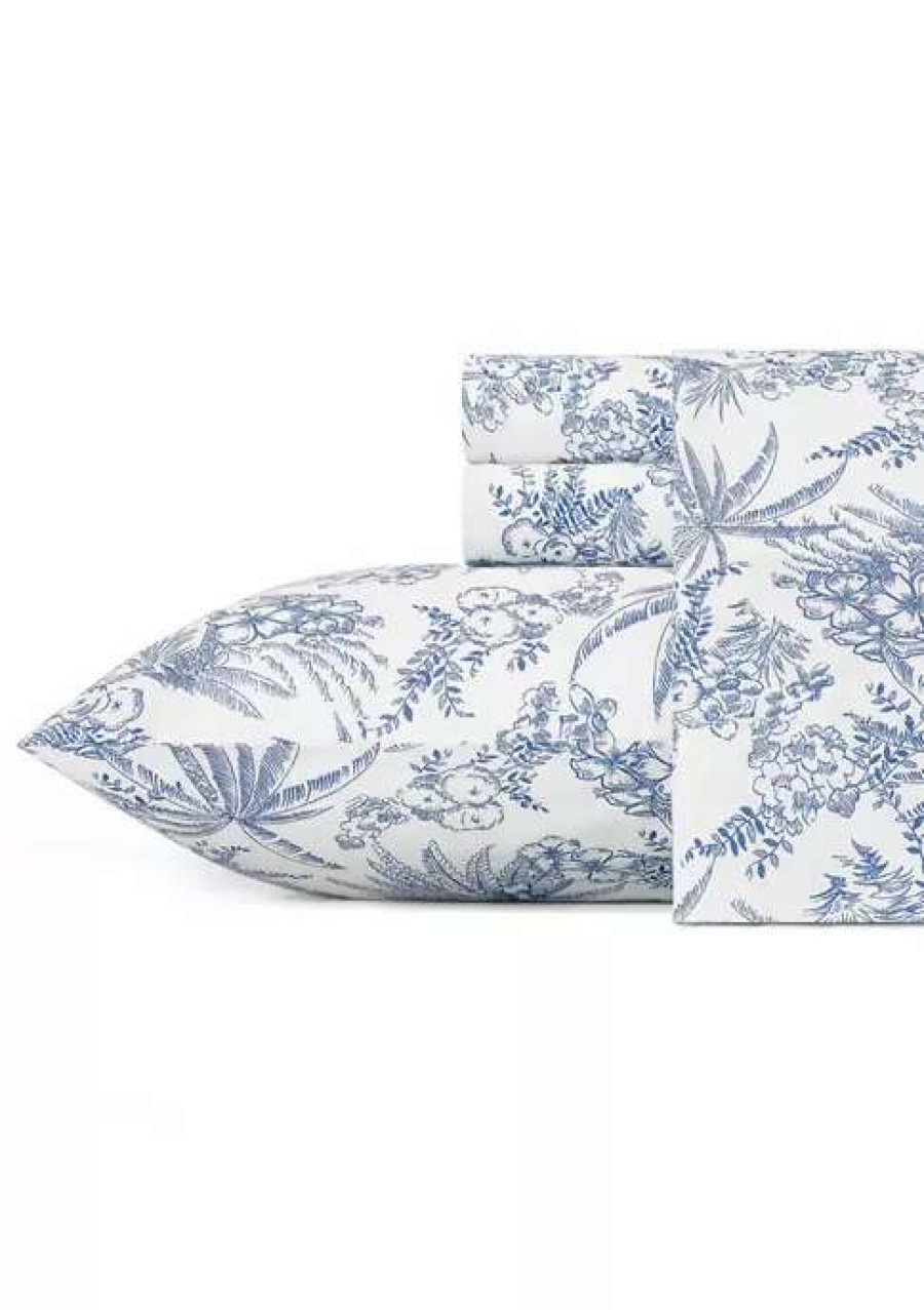 Bed & Bath * | Tommy Bahama Pineapple Garland Cotton Sheet Set Blue