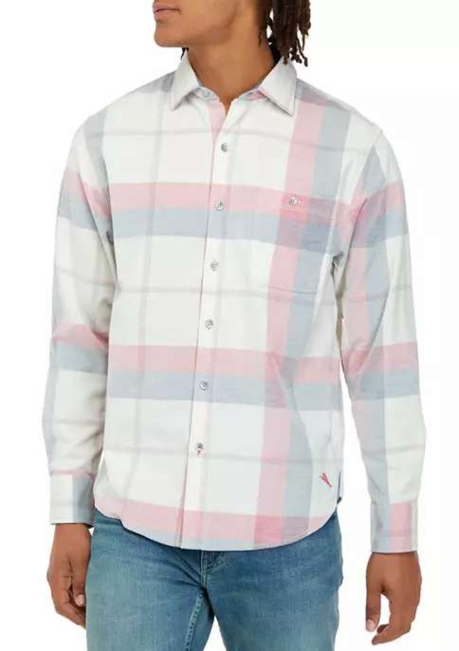 Men * | Tommy Bahama Men'S Coastline Corduroy Grande Check Shirt Coconut