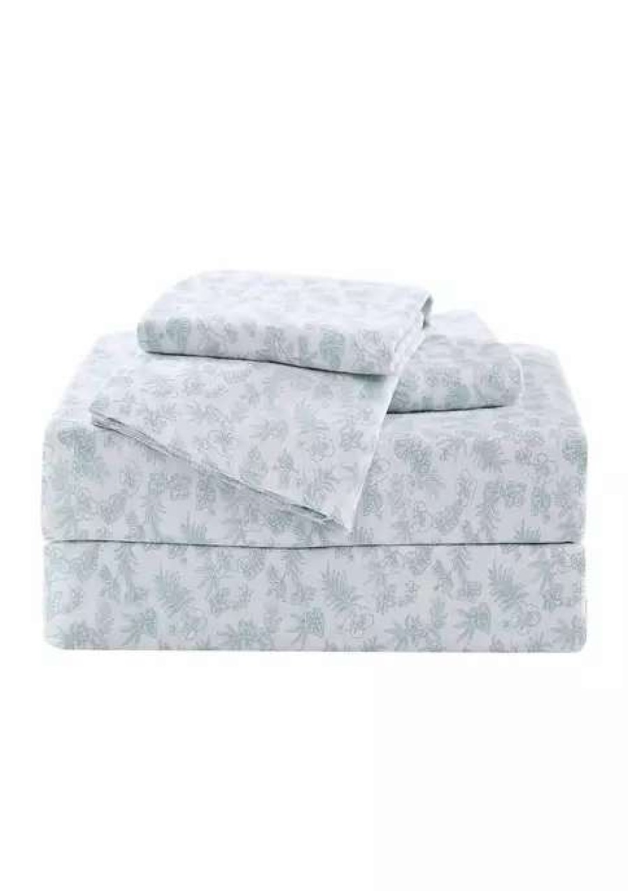 Bed & Bath * | Tommy Bahama Hibiscus Bloom Cotton Sheet Set Green