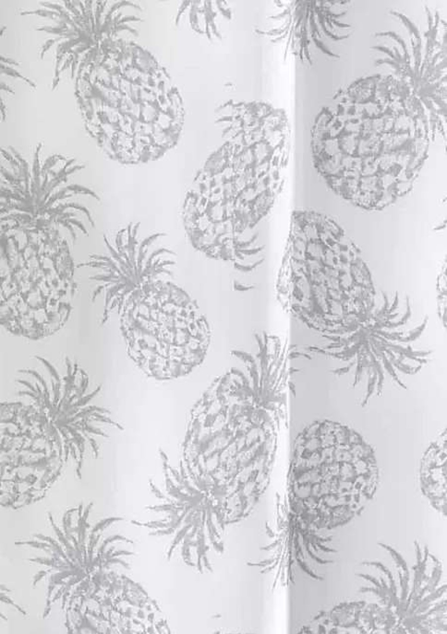 Bed & Bath * | Tommy Bahama Tossed Pineapple Shower Curtain Lt-Pastel Grey