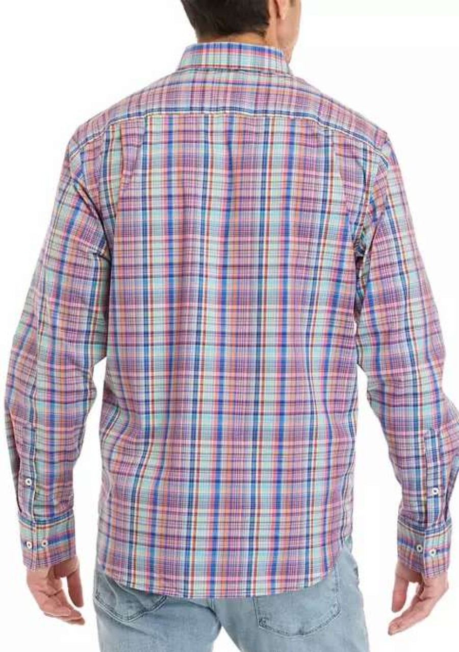 Men * | Tommy Bahama Men'S Sarasota Stretch Pacifica Plaid Shirt Boomerang