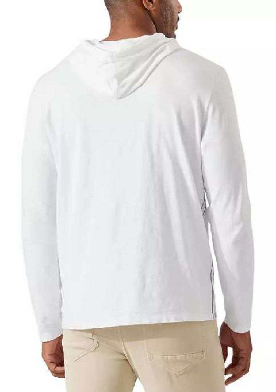 Men * | Tommy Bahama Indigo Shadows Lux Hooded Graphic T-Shirt White