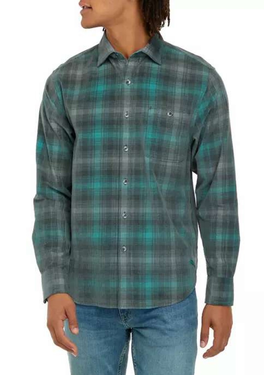 Men * | Tommy Bahama Men'S Coastline Cord Redwood Plaid Shirt