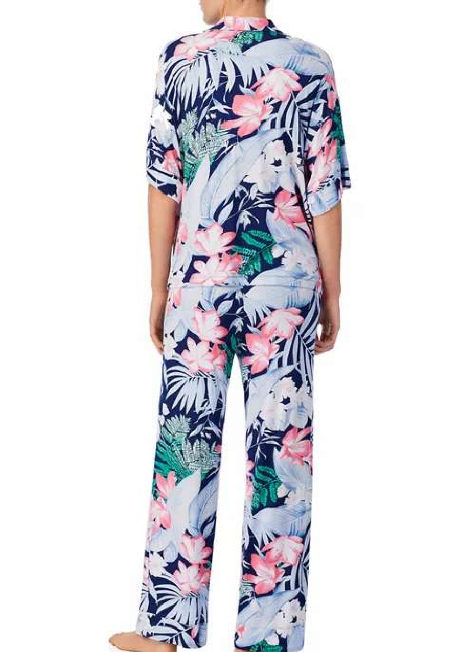 Women * | Tommy Bahama Women'S Cropped Notch Pajama Set